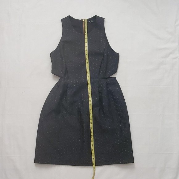 Madewell 1937 Women's Black Midnight Speckle Cut Out Mini Cocktail Dress Size 6 - Picture 15 of 16